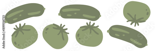 Art & Illustration Fresh Vegetable Mix Banner, Vector Illustration