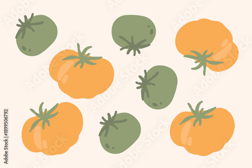 Art & Illustration Fresh Vegetable Mix Banner, Vector Illustration