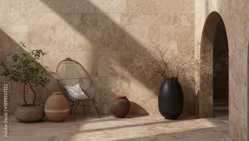 Interior Space With Natural Light and Decorative Plants and Furniture