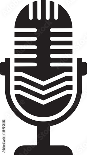 Vintage microphone vector, retro design for sound recording and broadcasting purposes