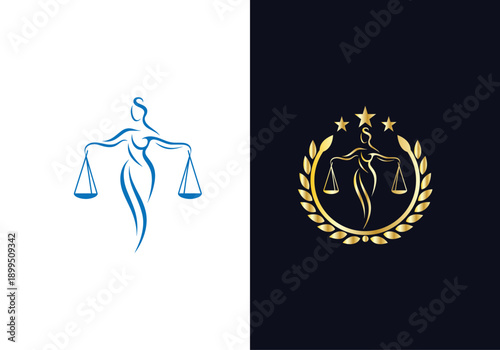 Modern Law logo scales justice law firm logo Concepts luxury justice lawyer logo vector design