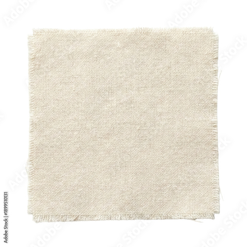 Photos Rough off-white burlap fabric swatch with frayed edges