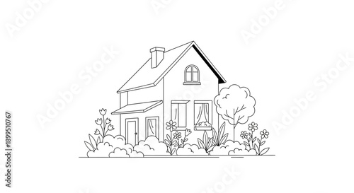 A large house with a steep roof.