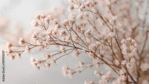 Delicate Branches With Light-Colored Flowers Arranged in a Simple Display in a Soft Setting