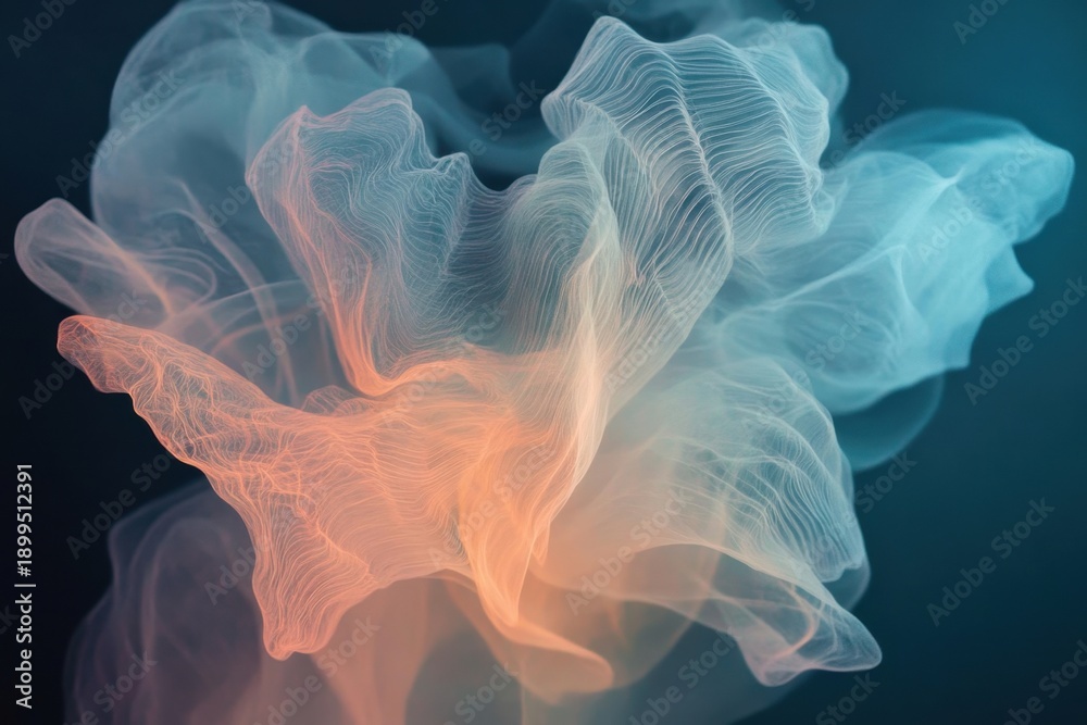 Fototapeta premium Abstract swirling patterns create vibrant colors against a dark background