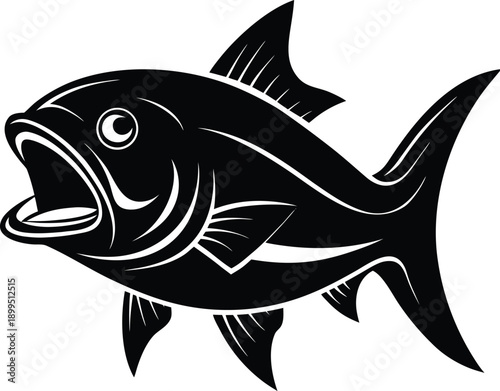 Aggressive Fish Silhouette
