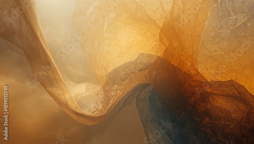 Colors Blend Together in a Flowing Abstract Design With a Mix of Orange and B...