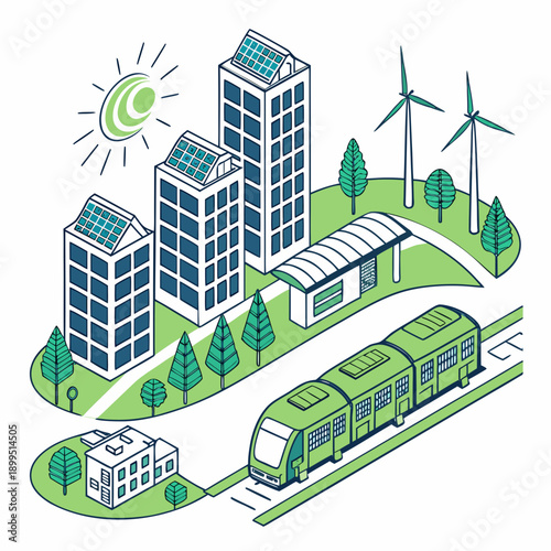 Sustainable urban development with renewable energy and green transportation