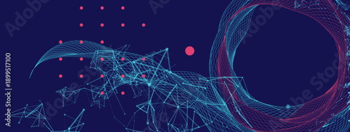 Abstract wireframe background. Modern science art elements.