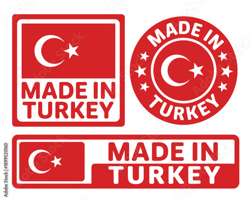 Red Made in Turkey stamps and seals with flag  Graphic Resources
