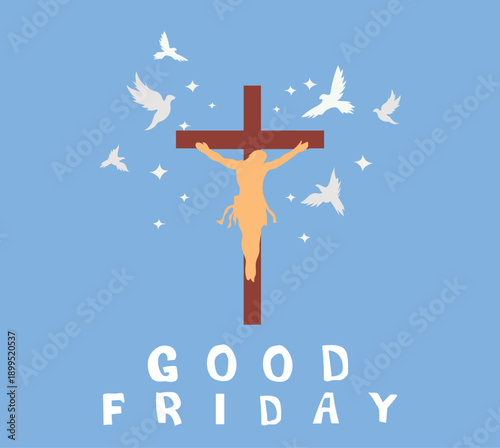 Good friday jesus christ crucifixion background free vector illustration
