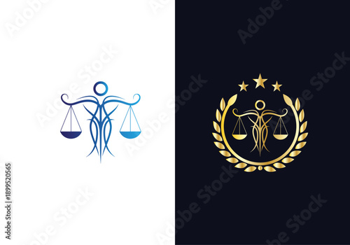 Modern Law logo scales justice law firm logo Concepts luxury justice lawyer logo vector design