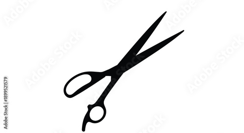 Simple black scissors graphic on a white background silhouette