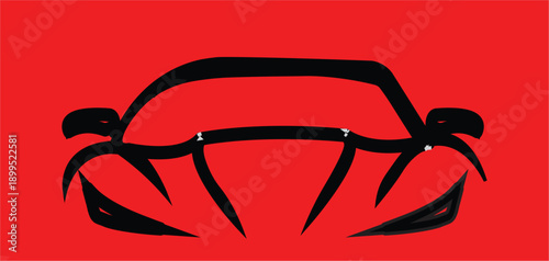 vector illustration of an abstract car