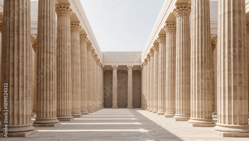 Ancient Temple Ruins Stand Tall Under a Clear Sky at a Historic Site in Greece