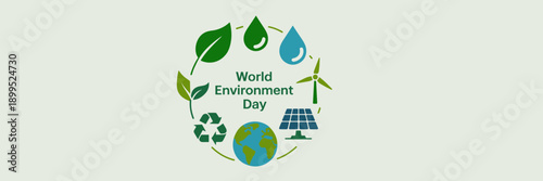 Circular eco icons for World Environment Day – Great for sustainability.