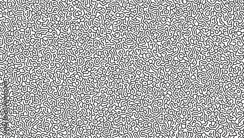 Intricate seamless pattern featuring a high density of small black and white organic winding lines creating a maze like texture.
