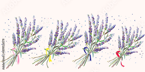 Lavender floral seamless border – vector illustration
