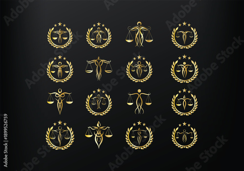 Modern Law logo scales justice law firm logo Concepts luxury justice lawyer logo vector design