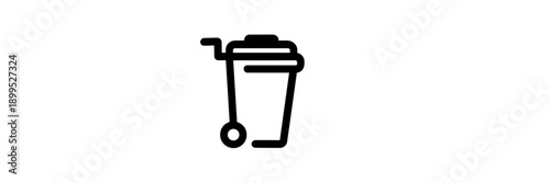 Wheeled garbage bin vector illustration – Suitable for junk removal marketing, waste collection apps, or recycling service materials.