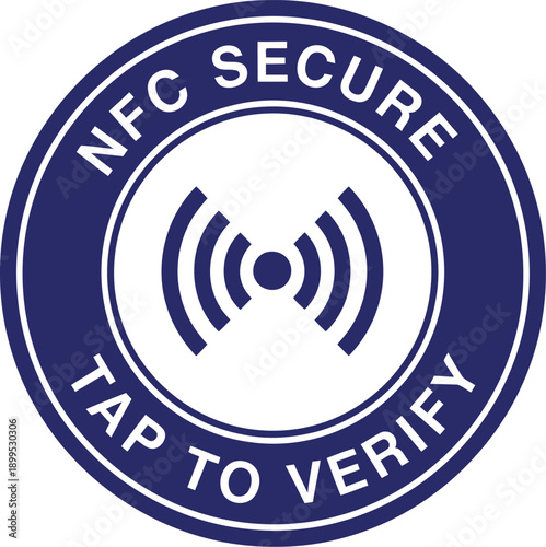 NFC Secure Tap to Verify Icon – Contactless Authentication Badge for Mobile Payment and Security Systems