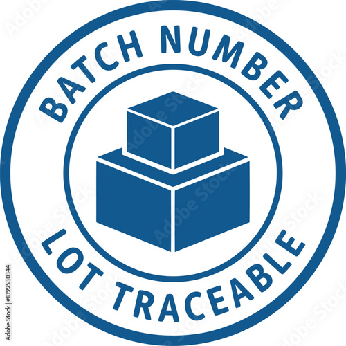Batch Number Lot Traceable Icon for Product Tracking, Inventory Control, and Supply Chain Management