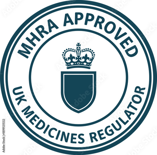 MHRA Approved Seal Vector – UK Medicines Regulator Certification Badge for Pharmaceutical Compliance
