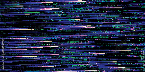 Abstract Glitch Art Background with Digital Noise and Corrupted Data.