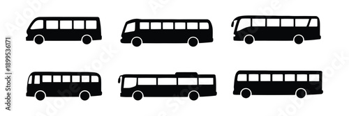 bus icon silhouette vector illustration