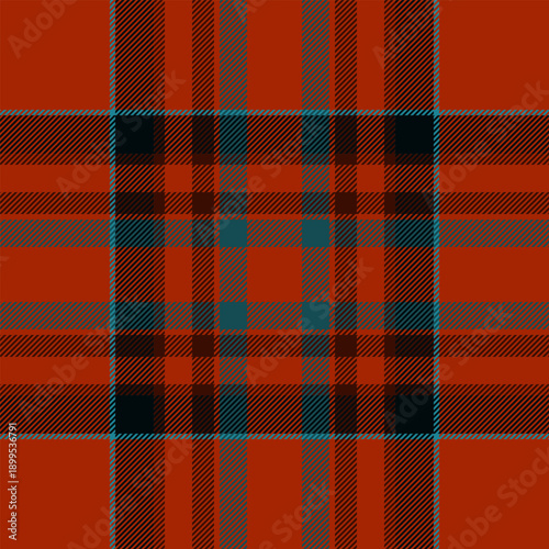 Occupation seamless textile check, tough tartan plaid vector. Tweed fabric background pattern texture in red and black colors.