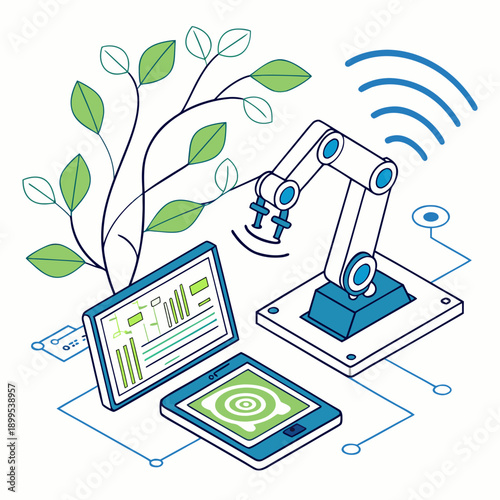 Smart technology integrating plants and wireless devices for modern living solutions