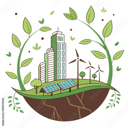 Sustainable energy sources integrated with natural environment for green living