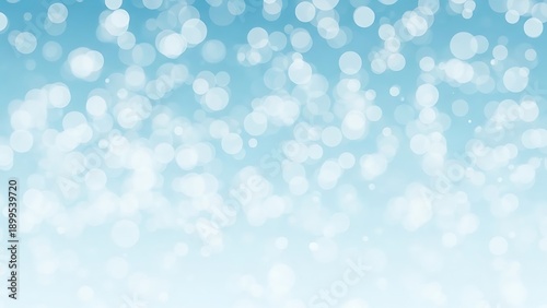 White bokeh spots on blue gradient background