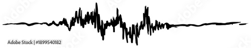 Abstract hand drawn sound wave frequency line sketch