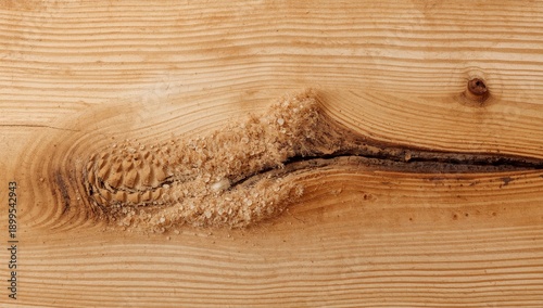 Wood Surface Shows Crack and Resin Under Natural Light at an Indoor Location