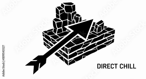 Arrow striking a stone structure, representing direct impact or targeted action.