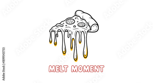 Melted cheese on pizza slice with melted mozzarella and golden crust