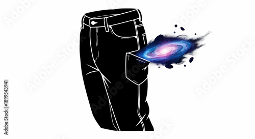 Pocket opens to reveal a swirling galaxy, a universe of possibilities.
