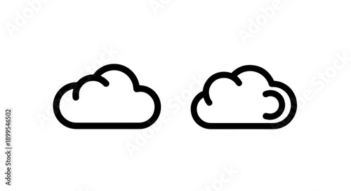 Cloud Icons for weather, technology, and cloud computing concepts