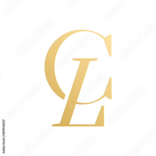 Luxury LC letter logo in elegant gold style with refined curves and classic balance. Minimalist premium design expressing sophistication, prestige, and timeless branding for upscale businesses.