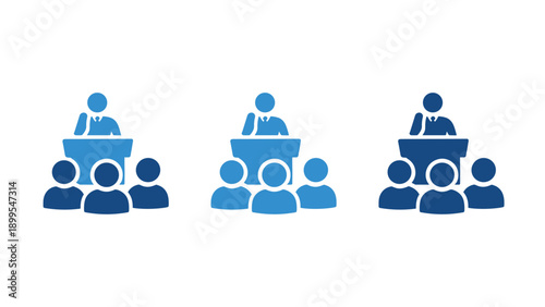 Business Presentation and Meeting Audience Icon Vector