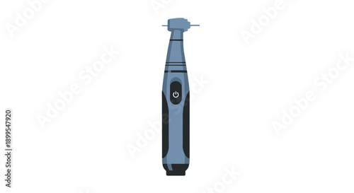 A close-up shot of an electric toothbrush on a clean white surface