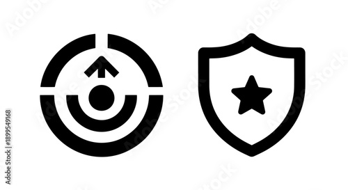 Goal Achievement and Quality Protection Security Icon Set