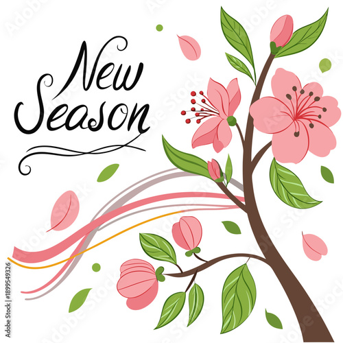 Elegant floral design celebrating the arrival of a fresh and vibrant new season