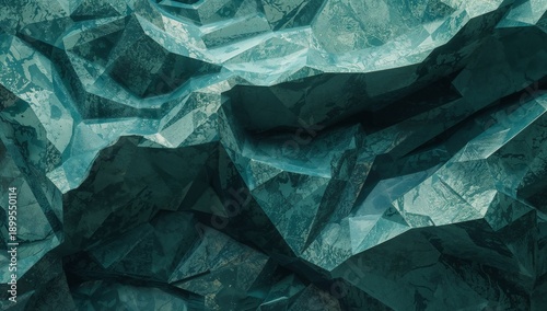 Rocky Surface With Sharp Edges and Cool Colors During Midday Light in an Abst...