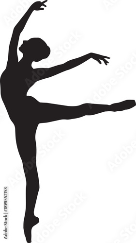 A silhouette of a ballet dancer in a graceful pose on a white background. isolated on transparent background, Vector
