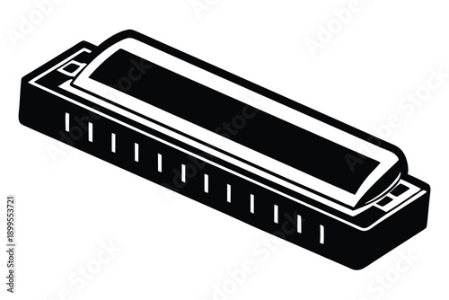 harmonica silhouette line art vector illustration