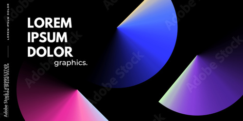 Futuristic background with semicircle gradient shape. 
