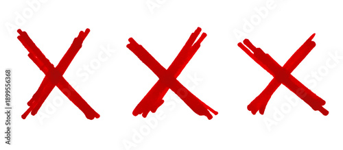 Φωτογραφία Set of red cross sign on transparent background, Red cross marker png hand-drawn red cross marker
