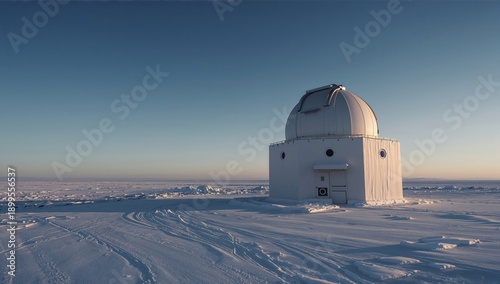 Observatory on Snowy Landscape During Daytime in Cold Weather Conditions